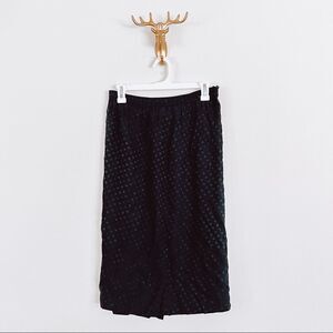 Vintage black Silk Polka Dot Maxi Skirt Size 14